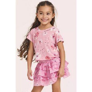 💕LOVESHACKFANCY💕 Billie Skirt ~ Coral Blaze Floral Print Girls 3-4 Y NWT